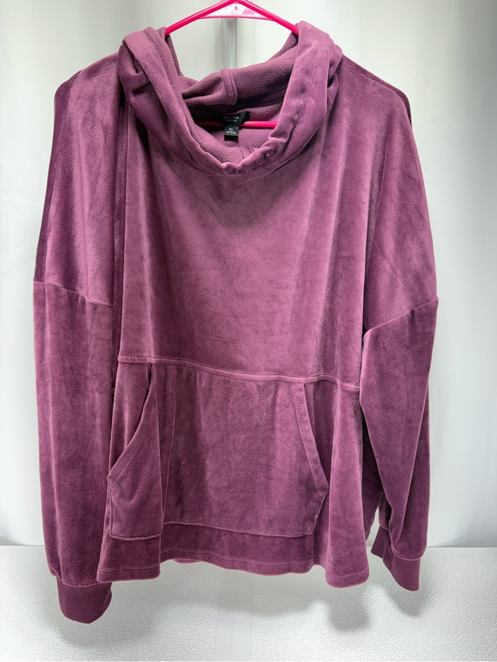 Simply Vera Vera Wang Plush Cowl-Neck Hoodie in Dusty Rose 4606